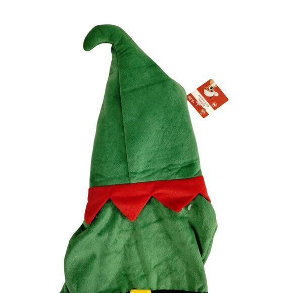 Pet Central Dog Medium Green and Red  Holiday Elf Costume - Picture 7 of 8